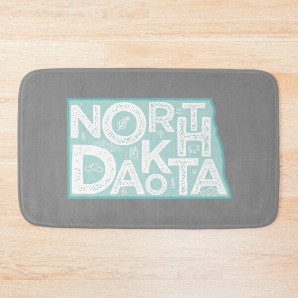 Item preview, North Dakota Map Typography Blue designed and sold by HelloGentry.