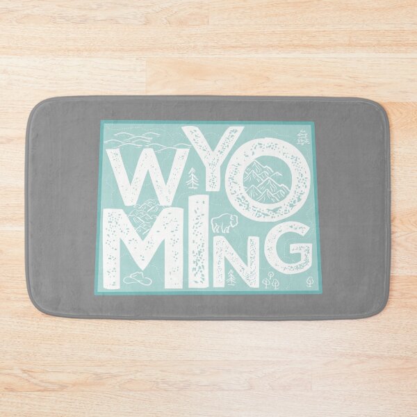 Item preview, Wyoming Map Typography Blue designed and sold by HelloGentry.
