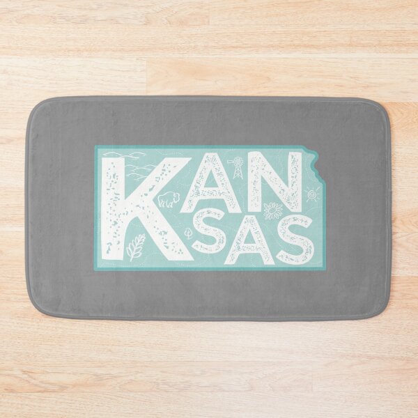 Item preview, Kansas Map Typography Blue designed and sold by HelloGentry.