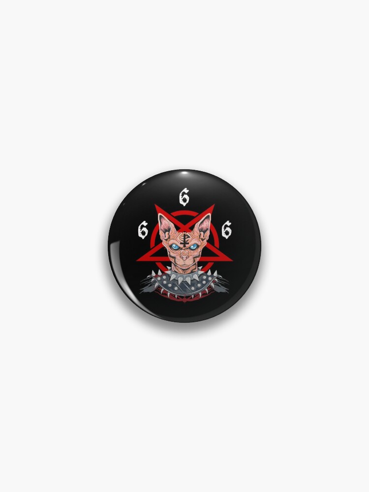 Pentagram Pin-Back Button Pin 6 Sizes Satan Satanic Baphomet Black Death  Metal