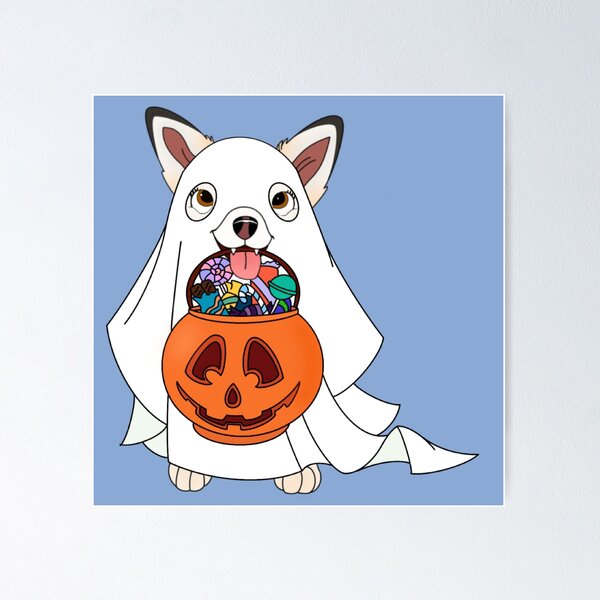 Item preview, Cartoony Ghost Pup Design designed and sold by pawtraitdreams.
