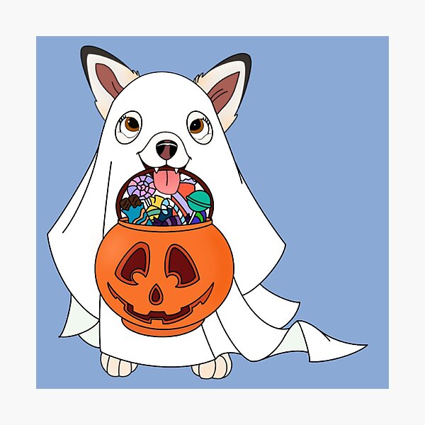 Item preview, Cartoony Ghost Pup Design designed and sold by pawtraitdreams.