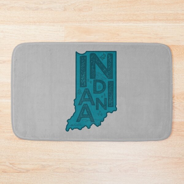 Item preview, Indiana Map Typography Navy designed and sold by HelloGentry.