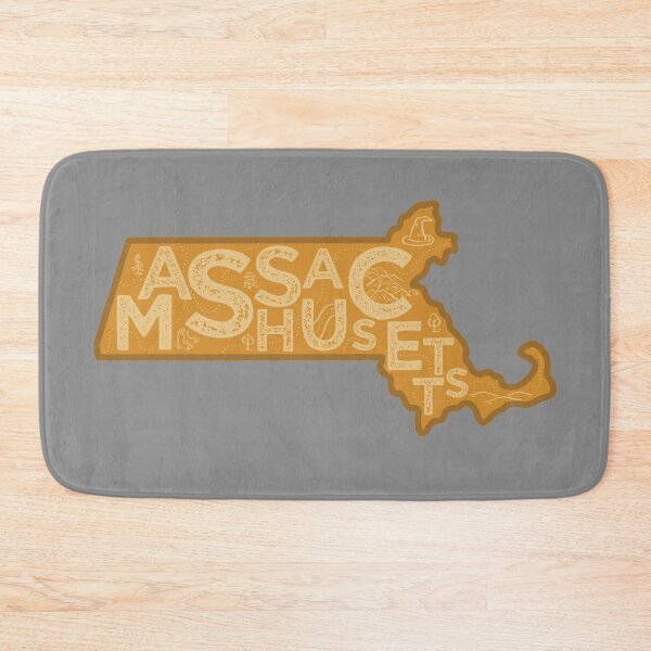 Item preview, Massachusetts Map Typography Brown designed and sold by HelloGentry.