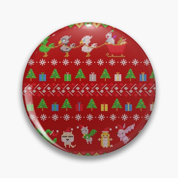 Item preview, Merry Moogle-mas - perfect Ugly Christmas Sweater with a gamer flare of chocobos, moogles, and FF14 minions designed and sold by SamInJapan.