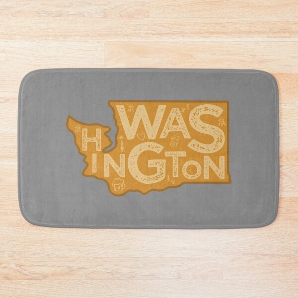 Item preview, Washington Map Typography Brown designed and sold by HelloGentry.