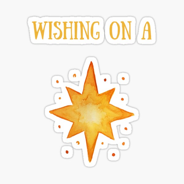 Handpainted Watercolor North Star Illustration "wishing on a star" Sticker