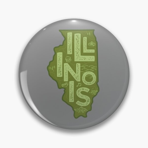Item preview, Illinois Map Typography Green designed and sold by HelloGentry.