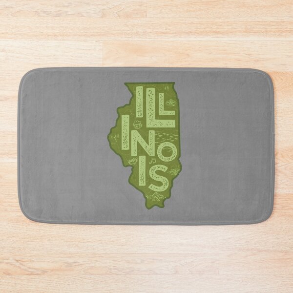 Item preview, Illinois Map Typography Green designed and sold by HelloGentry.