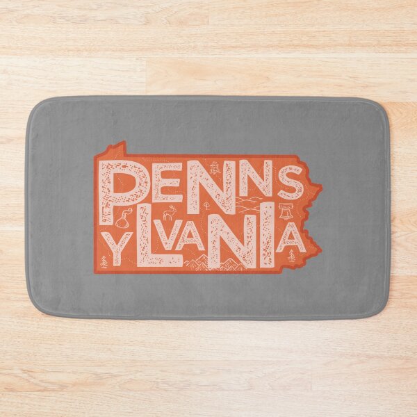 Item preview, Pennsylvania Map Typography Red designed and sold by HelloGentry.