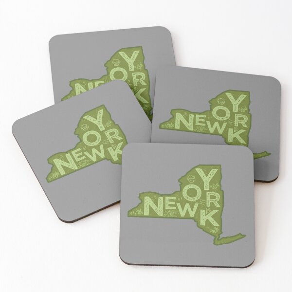 Item preview, New York Map Typography Green designed and sold by HelloGentry.