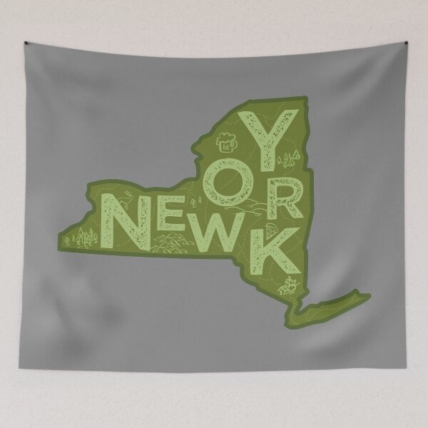 Item preview, New York Map Typography Green designed and sold by HelloGentry.