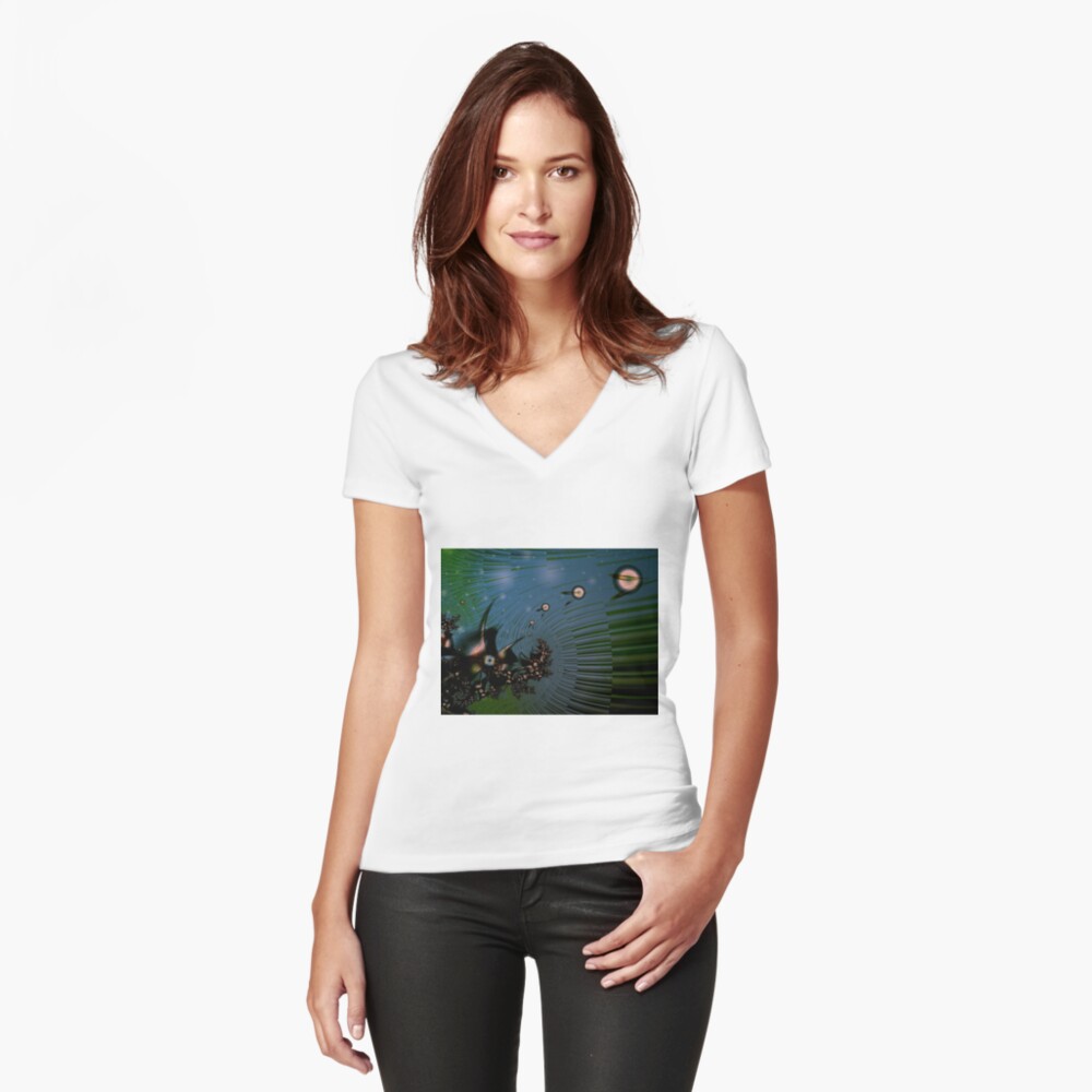 Fairy Dust Art Design Fitted V-Neck T-Shirt