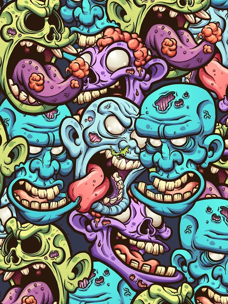 Thumbnail 4 of 4, iPhone Case, Zombie Heads Pattern designed and sold by PatternSquare.
