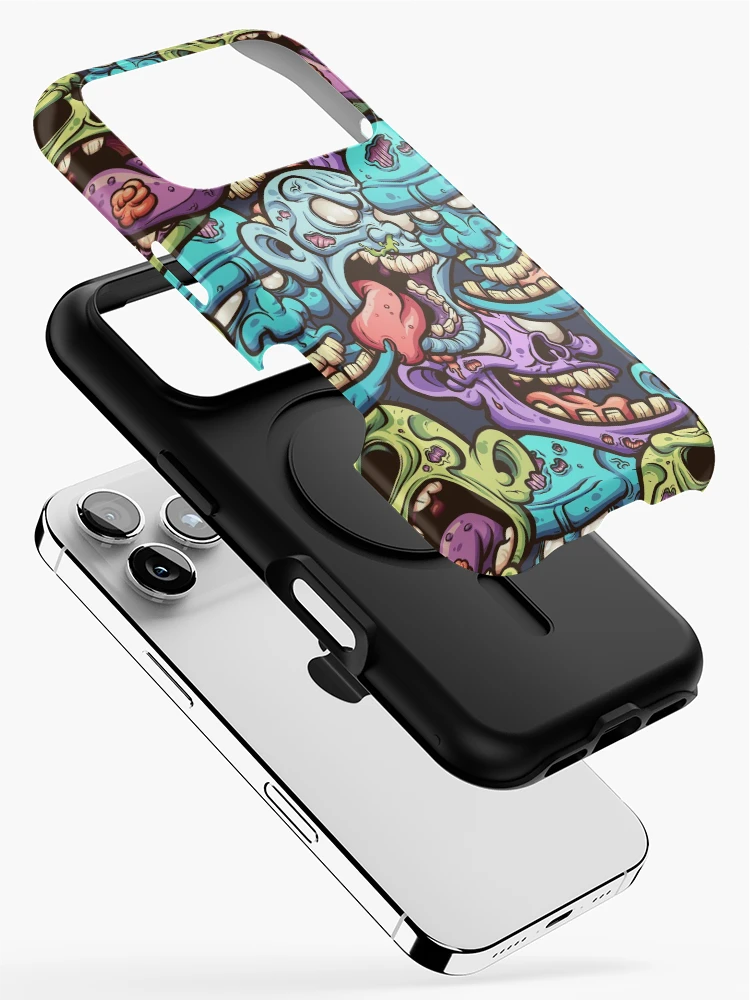Thumbnail 2 of 4, iPhone Case, Zombie Heads Pattern designed and sold by PatternSquare.