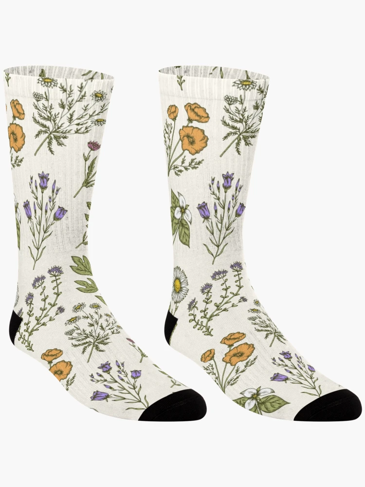 Thumbnail 3 of 5, Socks, Wild Flowers Pattern designed and sold by PatternSquare.