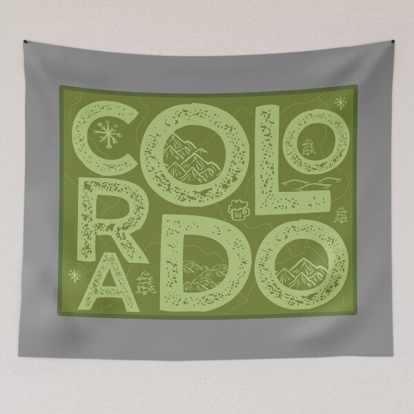 Item preview, Colorado Map Typography Green designed and sold by HelloGentry.