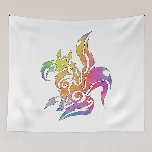 Item preview, Rainbow Kitsune Gumiho Five tailed fox designed and sold by NiAArtland.