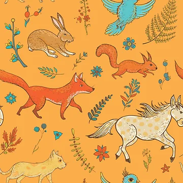 Artwork thumbnail, Forest Animal Pattern by PatternSquare