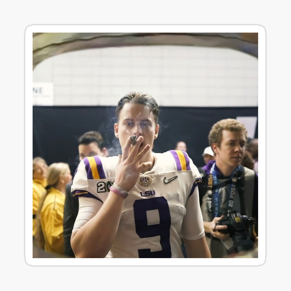 Joe Burrow LSU Smoking Cigar Poster