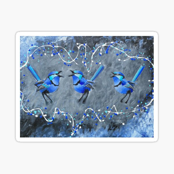 Blue Wrens in Harmony Sticker