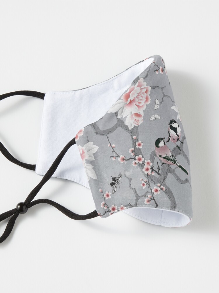 Alternate view of Chinoiserie birds in grey Mask