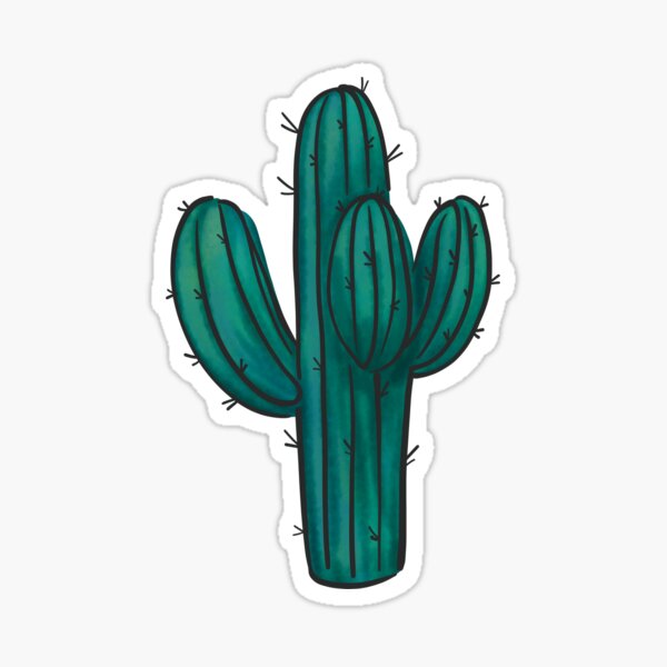 Vista previa del artículo con la obra «Cactus Saguaro Acuarela Azul Verde», diseñado y vendido por marta-maria.