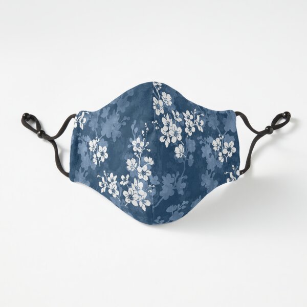 Sakura blossom in deep blue Fitted 3-Layer