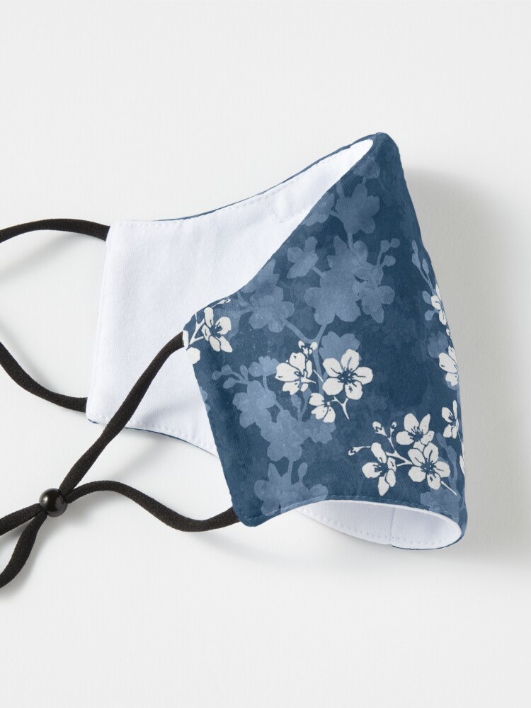 Alternate view of Sakura blossom in deep blue Mask