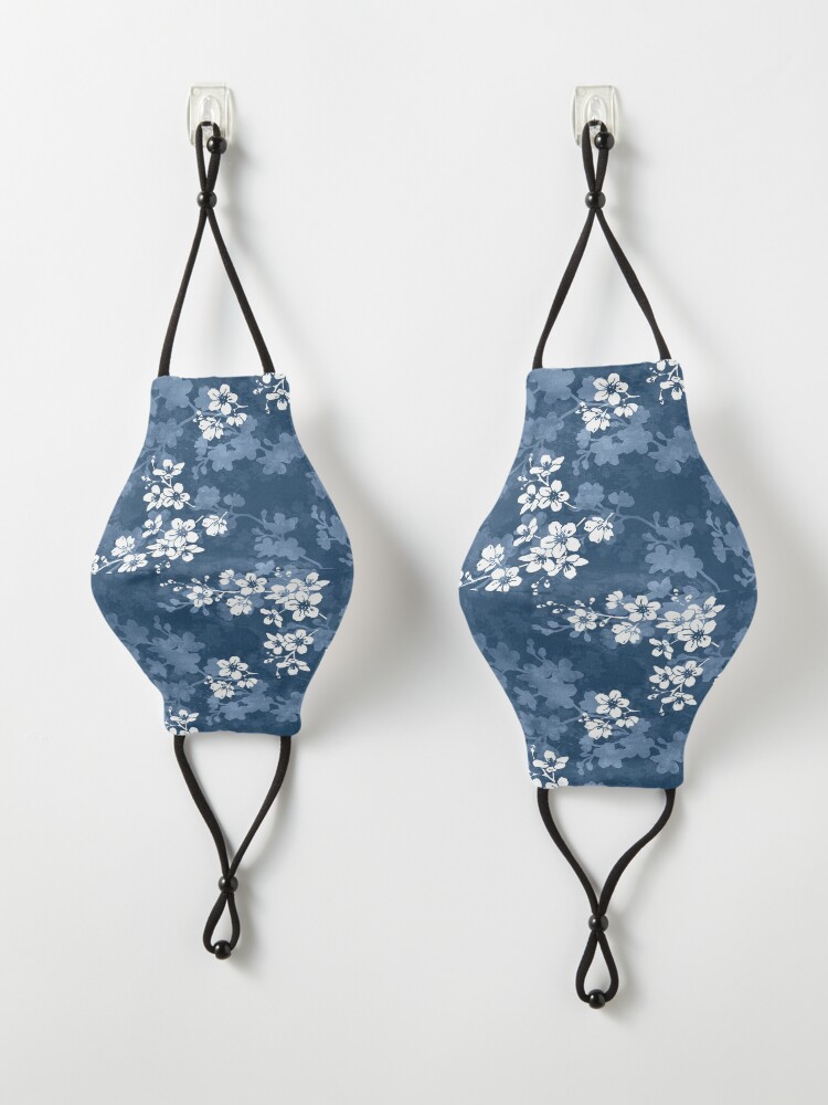 Alternate view of Sakura blossom in deep blue Mask