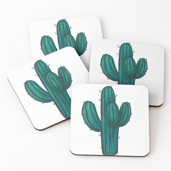 Item preview, Green Blue Watercolour Saguaro Cactus  designed and sold by marta-maria.