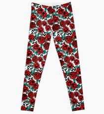 Roses - Red by Andrea Lauren Leggings