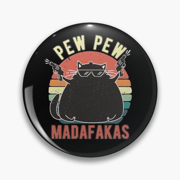 Item preview, PewPewPew Madafakas Funny Crazy Cat With Pistols Pew Black Fat Kitten Vintage Gift designed and sold by alenaz.