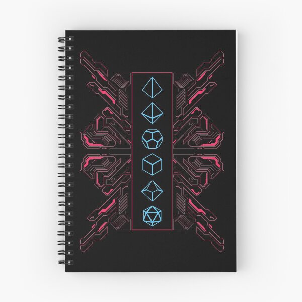 Item preview, Minimalist Lines Polyhedral Dice Set Blue and Pink Synthwave designed and sold by pixeptional.