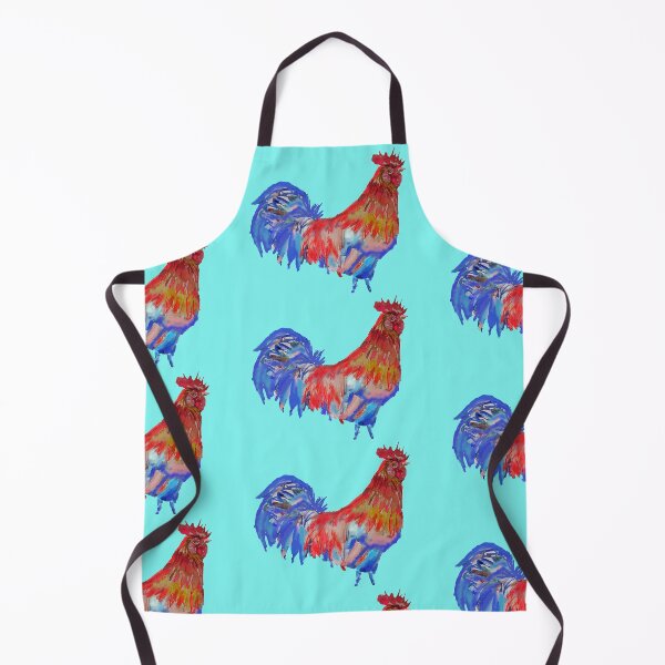 Item preview, Rooster Watercolor Painting Aqua Blue designed and sold by Sarah Rajkotwala.