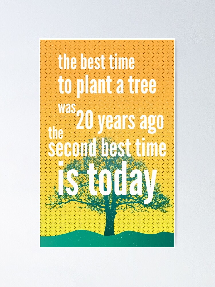 "the best time to plant a tree" Poster by tterceira Redbubble