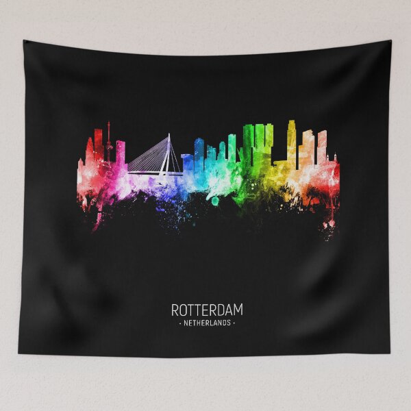Item preview, Rotterdam The Netherlands Skyline designed and sold by ArtPrints.