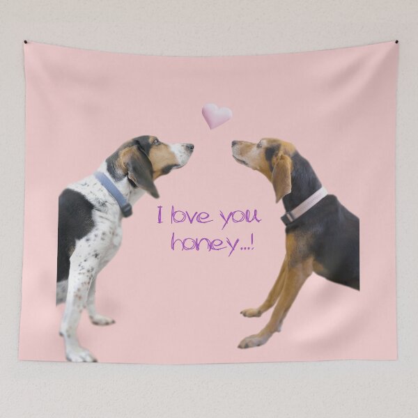 Item preview, Couple of dogs loving each other. Concept of Valentine's day. Dog sweethearts. designed and sold by KrokoStories.
