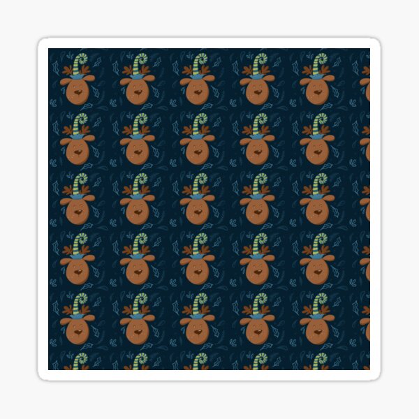 Item preview, Christmas Moose Blue Pattern designed and sold by Heather van der Dys.