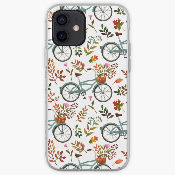 Autumn bike ride on white background iPhone Soft Case