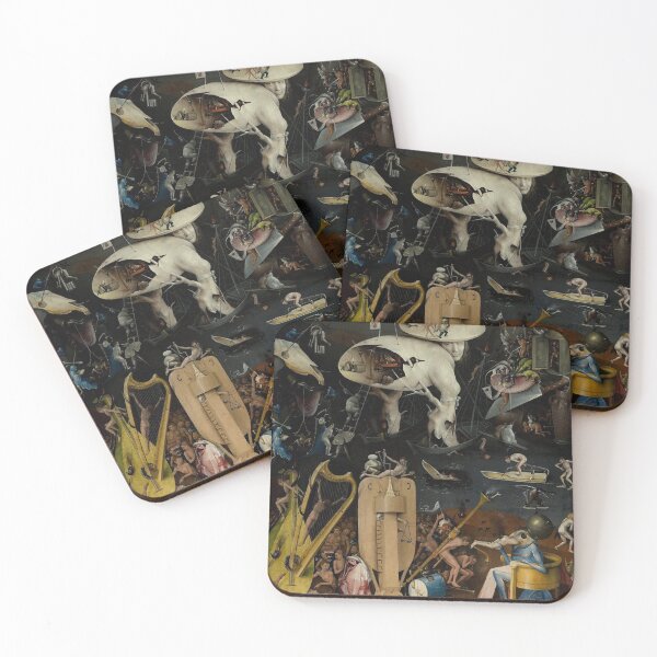 The Garden of Delights Hieronymus Bosch Non-Slip Drink/Beer Coaster Set Art The Garden of Delights Hieronymus Bosch Non-Slip Drink/Beer Coaster Set Art