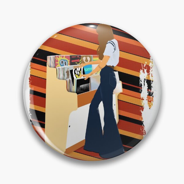 Item preview, Girl browsing vinyl records designed and sold by Edekad.