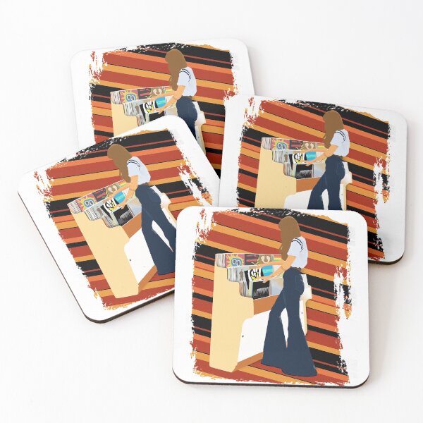 Item preview, Girl browsing vinyl records designed and sold by Edekad.