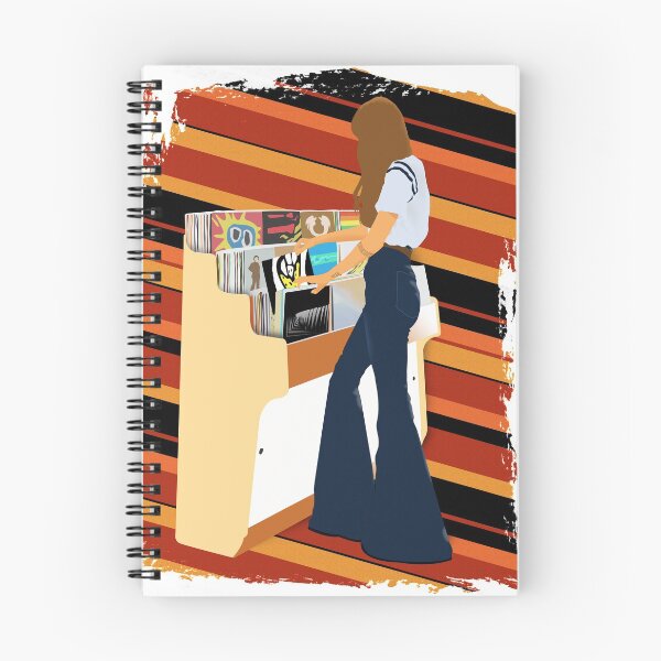 Item preview, Girl browsing vinyl records designed and sold by Edekad.