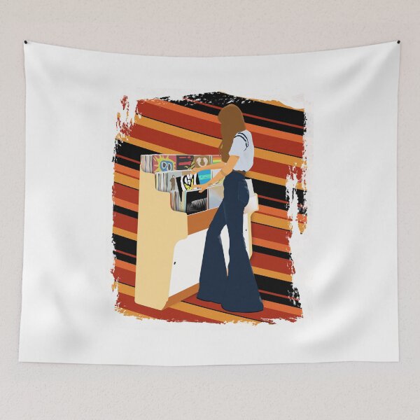 Item preview, Girl browsing vinyl records designed and sold by Edekad.