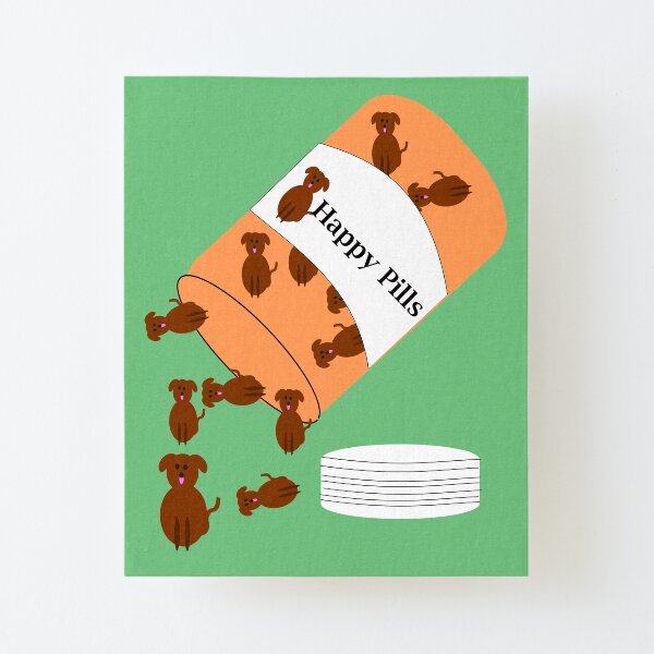 Doggy happy pills Canvas Mounted Print