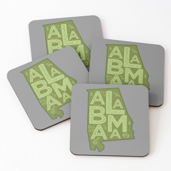 Item preview, Alabama Map Typography Green designed and sold by HelloGentry.
