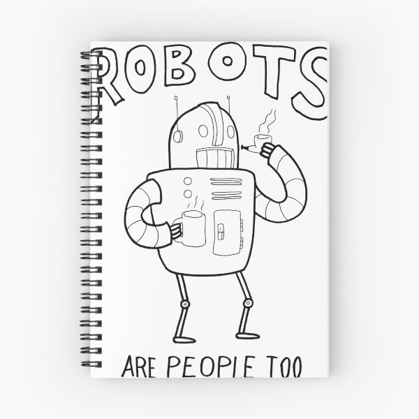 Item preview, Robots are People Too- Black and White Cartoon Beauty and Powerful Message designed and sold by DiabolickalPLAN.