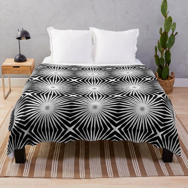 Item preview, Starburst Mid Mod Repeat Pattern Black And White designed and sold by taiche.