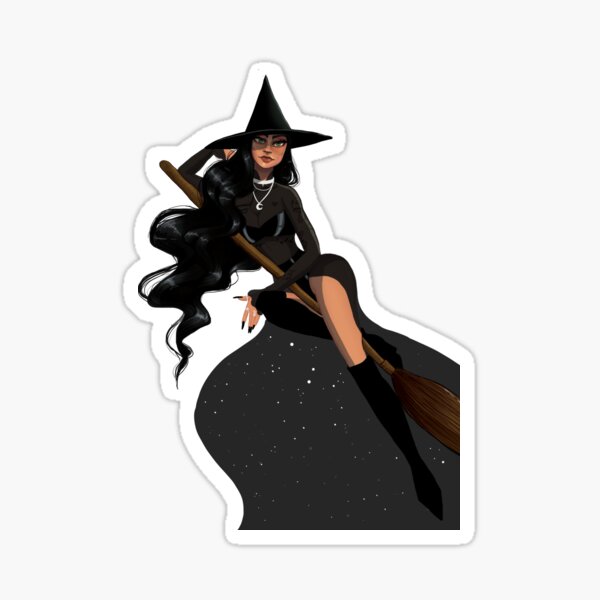 Vista previa del artículo con la obra «Bruja iluminada por la luna», diseñado y vendido por SisterSphynx.